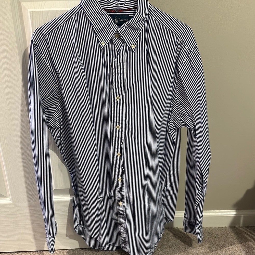 Lauren Ralph Lauren Men's Blue Striped Shirt